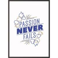 Paperflow Lijst met motiverende slogan "Passion Never Fails" 600 x 800 mm Kleurenassortiment