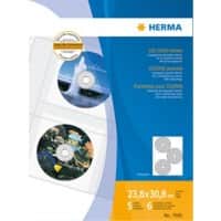 HERMA 7685 CD-DVD hoesjes 238 x 308 mm Doorzichtig 5 Stuks