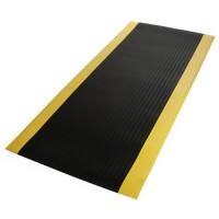 Tapis de sol anti fatique à nervures Noir, jaune 90 x 150 cm