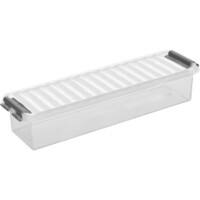 Boîte de rangement en plastique Helit Q Line Blanc 0,9 litre 60 (h) x 270 (l) x 86 (p) mm 6 unités