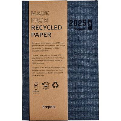 Agenda Brepols 2025 A5 1 jour par page Papier Bleu Non rechargeable