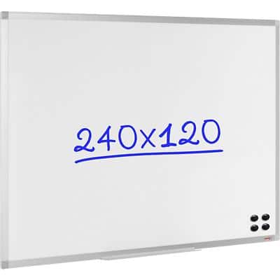 Viking wandmontage magnetisch whiteboard emaillen Superior 240 x 120 cm