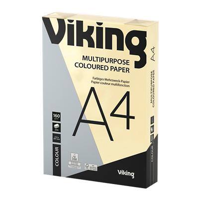 Papier couleur A4 Viking Crème 160 g/m² Lisse 250 Feuilles
