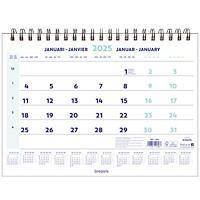 Brepols Wire-O Kalender 2025 1 Maand per pagina Nederlands, Frans, Duits, Engels 31,5 (B) x 0,6 (D) x 46 (H) cm Wit
