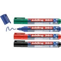 edding 360 Whiteboard-marker Kleurenassortiment Medium Ronde punt 1,5 - 3 mm 4 Stuks