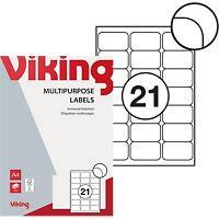 Viking Multifunctionele Etiketten Zelfklevend 63,5 x 38,1 mm Wit 100 Vellen à 21 etiketten