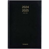 Agenda Brepols Bretime 2025 A5 1 Semaine sur 2 pages Noir