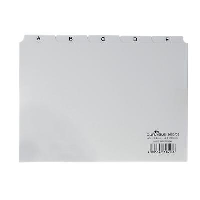 DURABLE 365002 Alfabetische tabbladindex Wit A5 liggend Plastic 21 x 14,8 cm 25 Stuks