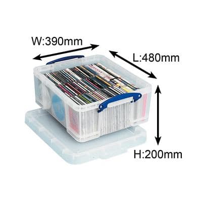 Really Useful Box Archiefboxen 18 L Transparant Plastic 48 x 39 x 20 cm