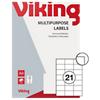 Viking Multifunctionele etiketten 4579569 Zelfklevend Wit 70 x 42,3 mm 100 Vellen à 21 Etiketten