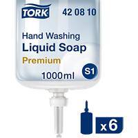 Savon pour les mains Tork Liquide S1 Transparent 420810 6 bouteilles de 1 L