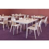 Table de cantine Schaffenburg Domino Basic Blanc/Aluminium 120 x 80 x 74 cm