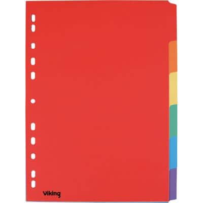 Intercalaires Viking Vierge A4 Assortiment 6 intercalaires Manille Rectangulaire 11 Perforations 5914944 6 Feuilles