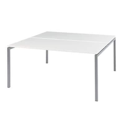 Table Bisley Quattro desk basic Aluminiuml/Blanc 160 x 164 x 74 cm