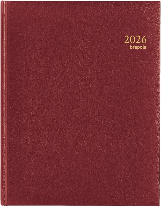 Agenda Brepols Timing Lima 2026 A5 1 Semaine sur 2 pages Allemand, Anglais, Français, Italien, Néerlandais, Espagnol Bordeaux 0,136,1256,04,6,0