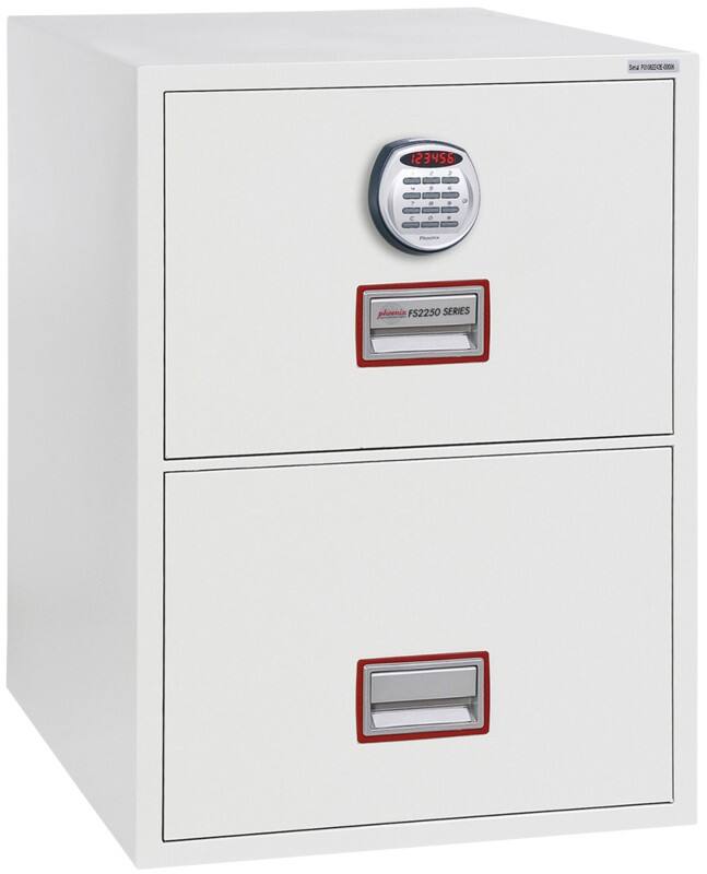 Armoire de classement Phoenix World Class Vertical Fire File Serrure électronique 49 L FS2252E Blanc