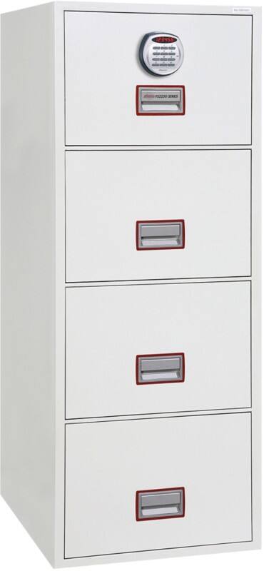 Armoire de classement Phoenix World Class Vertical Fire File Serrure électronique 49 L FS2254E Blanc