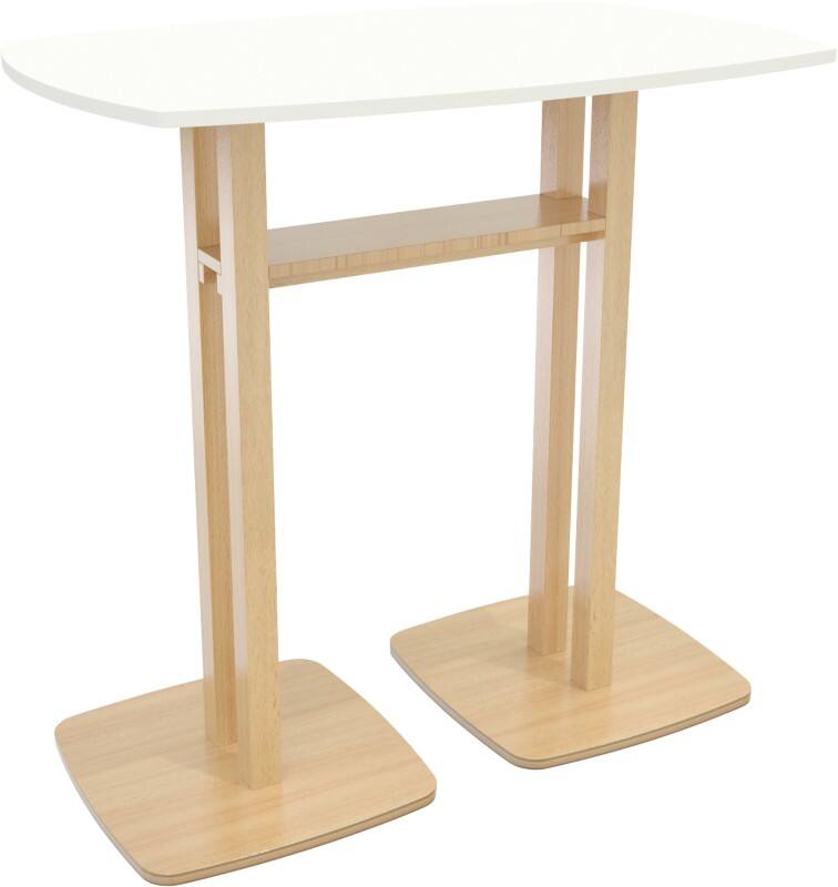 Table de réunion meet powered by PAPERFLOW Rectangulaire Woody Mélamine Blanc 1140 x 750 x 1100 mm