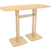 Paperflow Rechthoekige Hoge Tafel met beukenkleurige MDF Fineer Top En Beukenkleurig Frame Woody 1500 x 750 x 1100 mm