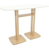 Paperflow Rechthoekige hoge tafel met wit MDF-fineerblad en beukenhouten frame Houtig 1500 x 750 x 1100mm