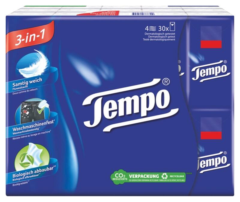 Tempo Papieren Zakdoekjes 4-laags 30 Stuks à 10 Vellen