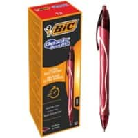 Stylo gel BIC Gel-ocity Quick Dry Moyenne 0,4mm Rouge 12 unités