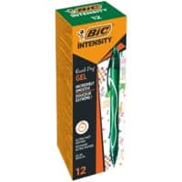 Roller encre gel BIC Gel-ocity Quick Dry Vert Moyenne 0.30 mm Rechargeable 12 Unités