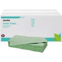 Niceday Professional Papieren handdoeken Standard 2-laags V-vouw Groen 15 Stuks à 250 Vellen