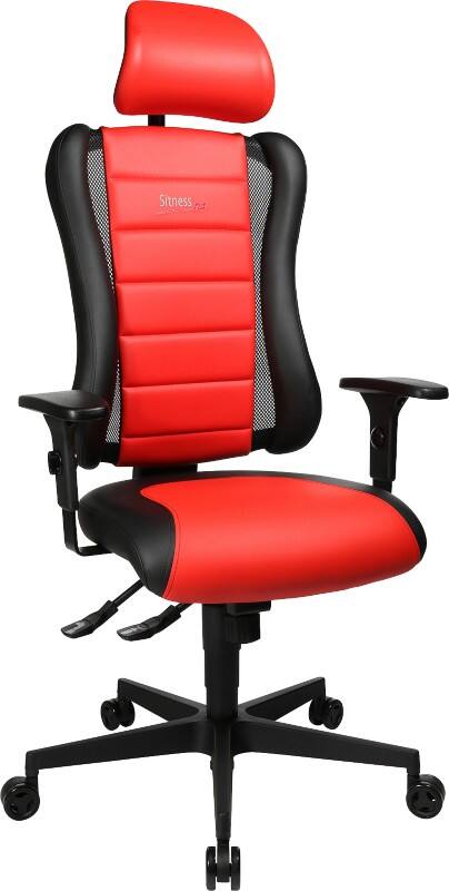 Fauteuil jeu vidéo TOPSTAR Mécanisme synchrone Accoudoirs réglables en hauteur Rouge, noir 110 kg Sitness RS