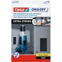 tesa Klittenband ON&OFF Extra Strong Zwart 50 mm (B) x 0,1 m (L) PP (polypropeen) 2 Stuks à 2 Strips