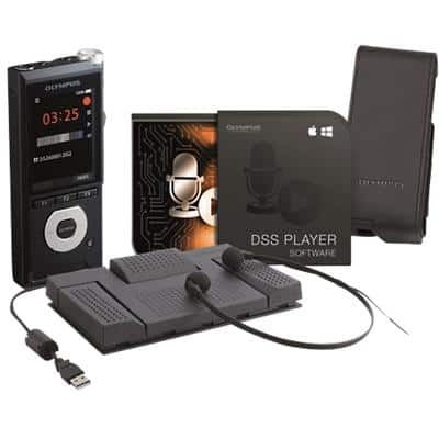 Kit débutant Enregistrement vocal & Transcription OLYMPUS DS-2600 + AS-2400 Noir