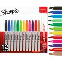 Sharpie Fine Permanent marker Fijn Ronde punt 1 mm Kleurenassortiment  12 Stuks