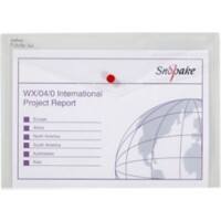 Snopake Documentmap A4 Drukknoop PP (Polypropeen) Liggend 33 (B) x 2 (D) x 24 (H) cm Transparant Pak van 5