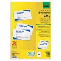 Sigel 3C PC-visitekaartjes 85 x 55 mm Glad 225 g/m² 85 x 55 mm Ultra wit 10 Vellen à 10 Stuks