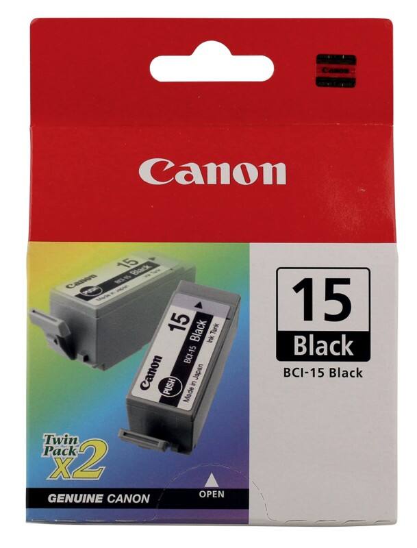 Canon BCI-15BK Origineel Inktcartridge Zwart Duopack 2 Stuks