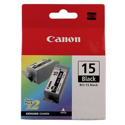 Canon BCI-15BK Origineel Inktcartridge Zwart Duopack 2 Stuks