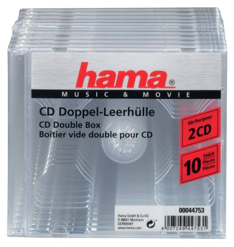 Hama CD Doppel-Leerhulle 00044753 10 Stuks