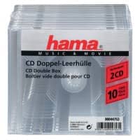 Boîtier double pour CD Hama 00044753 Transparent 10 Unités