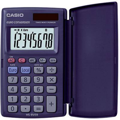 Calculatrice de poche CASIO HS-8VER écran LCD 8 touches Bleu nuit