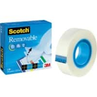 Scotch Plakband Verwijderbaar Transparant 19 mm (B) x 33 m (L) Zelfklevende folie Laag geluidsniveau