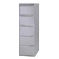 Armoire de classement Bisley Acier 5 Tiroirs Verrouillable 470 x 622 x 1511 mm Gris clair