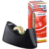 Dévidoir + ruban adhésif tesa tesafilm Easy Cut Curve Noir 19 mm (l) x 33 m (L) Acier, PS (Polystyrène)
