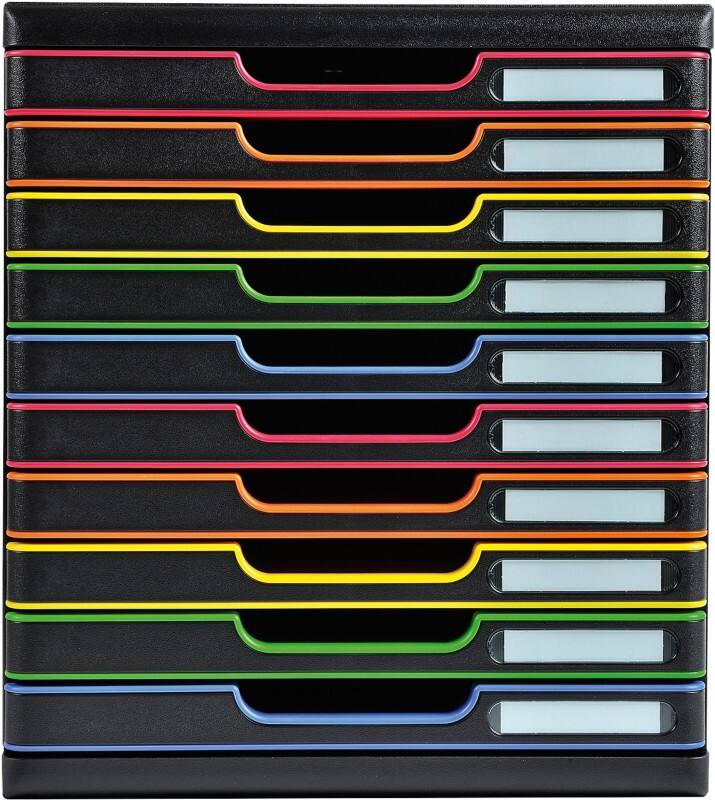 Exacompta Modulo Ladekastje PS (Polystyreen) Multikleur 10 Lades 35 x 28,8 x 32 cm