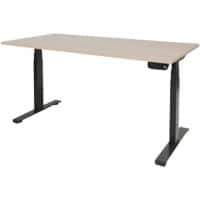 Bureau Assis-Debout Schaffenburg Dextro Plus Lindberg Chêne, Noir 160 x 80 x 7,5 x 64 - 130 cm