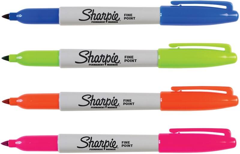 Sharpie Fun Permanentmarker Fijn Ronde punt - Kleurenassortiment 4 Stuks