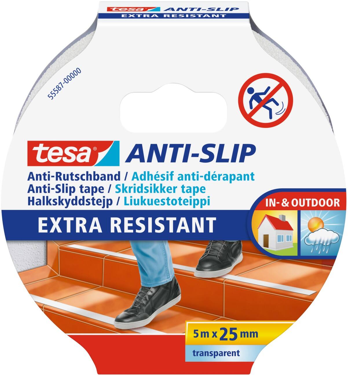 Adhésif antidérapant tesa Anti Slip 25 mm x 5 m Transparent