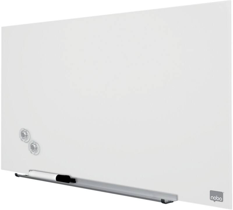Tableau blanc en verre Nobo Impression Pro Magnétique Simple face 68 (L) x 38 (H) cm Blanc