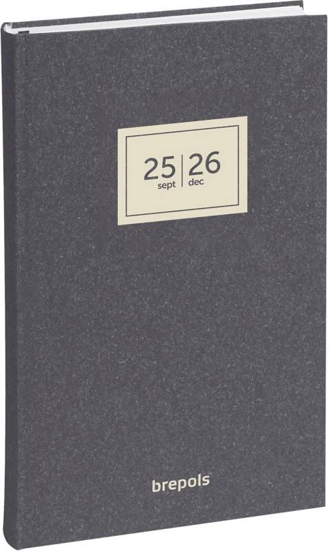 Brepols Agenda 2026 1 Dag per pagina Nederlands, Frans, Duits, Engels Zwart 2.210.0674.15.6.0