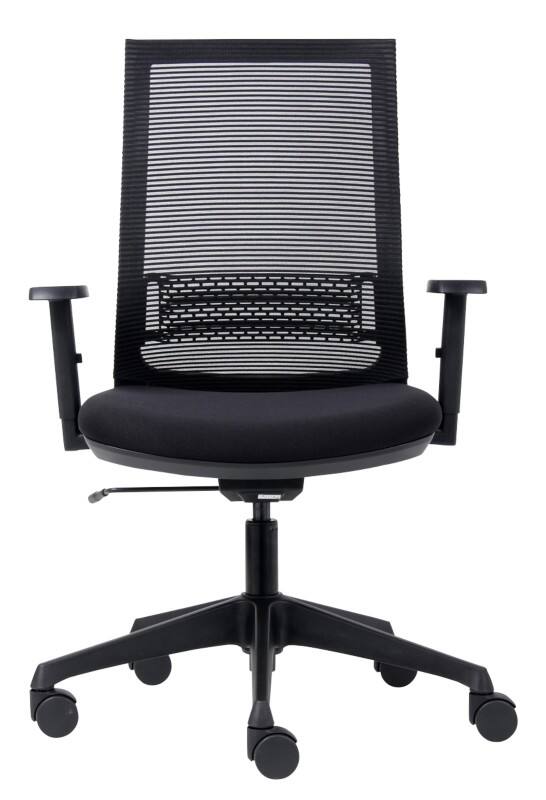 euroseats Canillo Bureaustoel Synchroonmechanisme Stof, mesh 3D armleuning In hoogte verstelbare zitting Zwart 100 kg