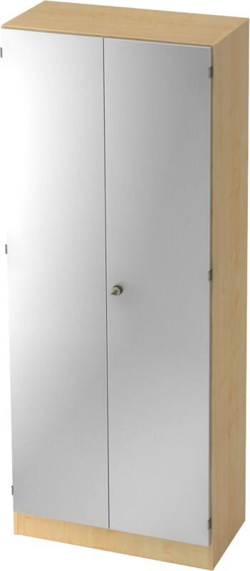 Armoire Hammerbacher Aggloméré recouvert de résine de mélamine, bois 4 Étagères 8000 x 420 x 20004 mm Érable Argenté, Brun